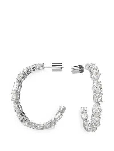 Swarovski Mesmera Crystal-embellished Hoop Earrings In Metallic