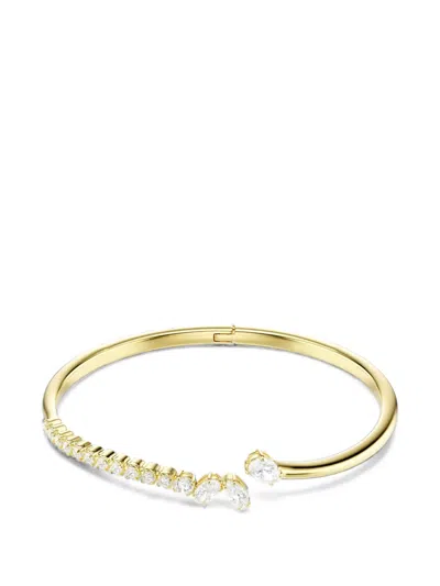 Swarovski Mesmera Crystal-embellished Open-top Bracelet In Gold