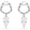 Swarovski Mesmera Rhodium Plated Drop Earrings In Metallic