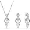 Swarovski Mesmera Pear Cut Earring And Necklace Set In Metallic