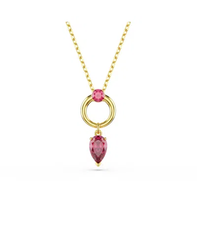 Swarovski Mesmera Gold-tone Plated Pendant Necklace In Pink