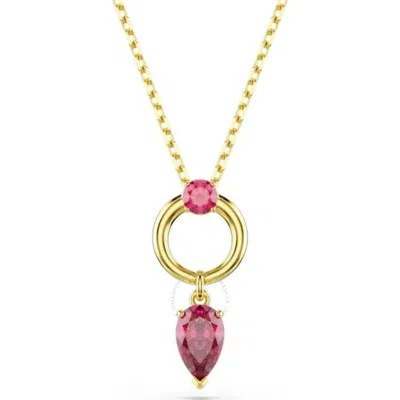 Swarovski Mesmera Gold-tone Plated Pendant Necklace In Red