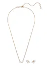 Swarovski Mesmera Pear-cut Emerald-cut Necklace Set In Gold