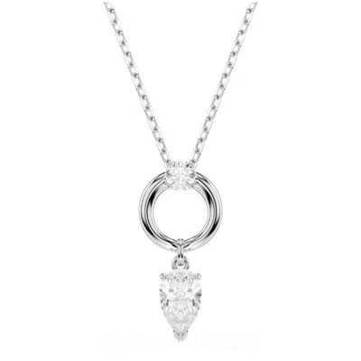 Swarovski Mesmera Pear Cut Pendant Necklace In White