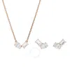 Swarovski Mesmera Pear Cut Rose Gold-tone Plated Set In White