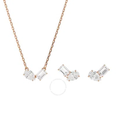 Swarovski Mesmera Pear Cut Rose Gold-tone Plated Set In White