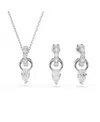 Swarovski Mesmera Rhodium Plated Earrings And Necklace Set In Silver