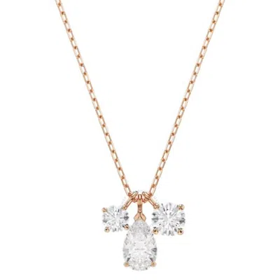 Swarovski Mesmera Rose Gold-tone Plated Pendant Necklace In White