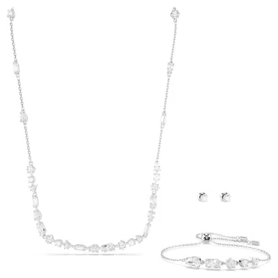 Swarovski Women's Mesmera Rhodium-plated & Crystal Mixed-cut 3-piece Gift Set In White