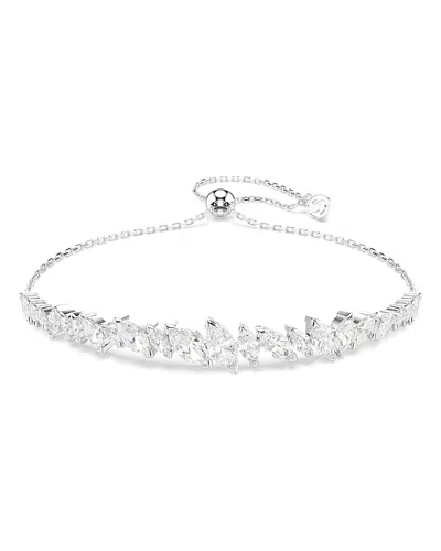 Swarovski Mesmera Rhodium Plated Marquise Cut Bracelet In Silver
