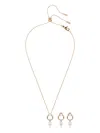 Swarovski Mesmera Teardrop Pendant Necklace 3 Set In Gold