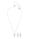 Swarovski Mesmera Teardrop Pendant Necklace Set In Metallic