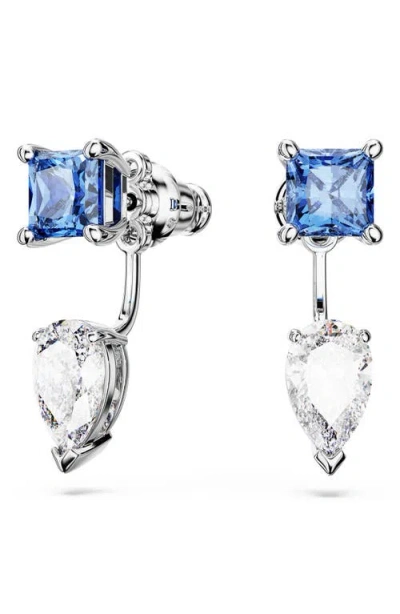 Swarovski Mesmera Zirconia Jacket Earrings In Blue