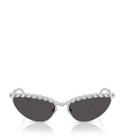 Swarovski Metal Cat Eye 0sk7030 Sunglasses In Silver