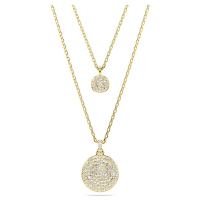 Swarovski White, Rhodium Plated Or Rose-gold Tone Or Gold-tone Meteora Layered Pendant Necklace