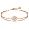 Swarovski Meteora Soft Bangle Metal Bracelet Rose Gold Shiny Crystal In White
