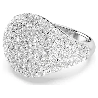 Swarovski White, Rhodium Plated Meteora Cocktail Ring