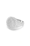 Swarovski White, Rhodium Plated Meteora Cocktail Ring In Silver
