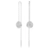 Swarovski Meteora Drop Threader Earrings In White