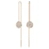 Swarovski White, Rhodium Plated Or Rose-gold Tone Meteora Drop Earrings In Rose Gold Tone
