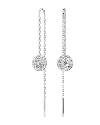 Swarovski Meteora Drop Threader Earrings In Silver