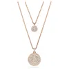 Swarovski Meteora Pendant Small Layer Rose Gold Shiny Crystal In White