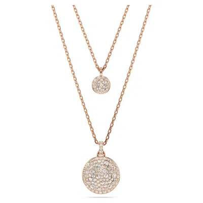 Swarovski White, Rhodium Plated Or Rose-gold Tone Or Gold-tone Meteora Layered Pendant Necklace