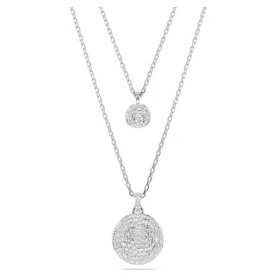 Swarovski Meteora Pendant Small Layer Rhodium Shiny Crystal In Gold