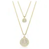 Swarovski Meteora Pendant Small Layer Gold Shiny Crystal In White