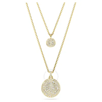 Swarovski Meteora Pendant Small Layer Gold Shiny Crystal In White