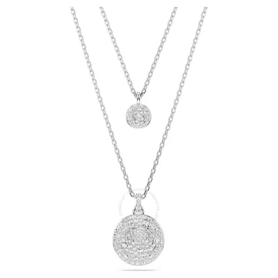 Swarovski Meteora Pendant Small Layer Rhodium Shiny Crystal In White