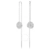 Swarovski Meteora Pierced Earrings Chain Earrings Rhodium Shiny Crystal In White