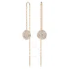 Swarovski Meteora Pierced Earrings Chain Earrings Rose Gold Shiny Clear In Silver Tone