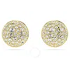 Swarovski Meteora Pierced Earrings Stud Gold Shiny Crystal In White
