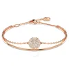 Swarovski Meteora Soft Bangle Metal Bracelet Rose Gold Shiny Crystal In White