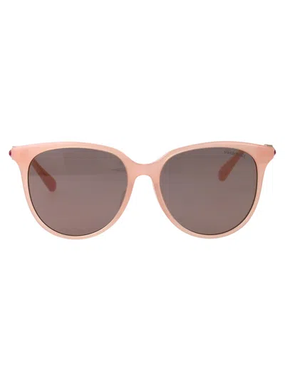 Swarovski Milky Pink Acetate Sunglasses In Brown