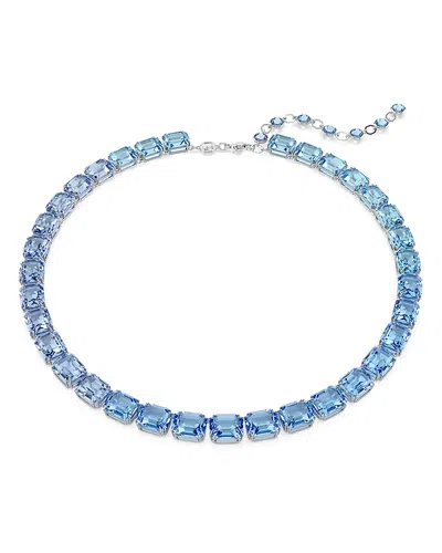 SWAROVSKI MILLENIA BLUE OCTAGON CRYSTAL COLLAR NECKLACE, 15-18