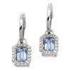 Swarovski Millenia Drop Earrings Octagon Cut Blue Rhodium Plated In Blue