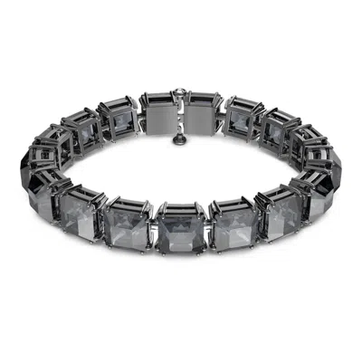 Swarovski Millenia Bracelet With Square Cut Crystals In Grey