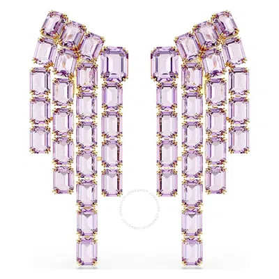 Swarovski Millenia Chandelier Clip Earrings In Purple
