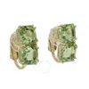 Swarovski Millenia Clip Green Square Cut Crystal Earrings In Green