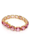 Swarovski Octagon Cut, Pink, Gold-tone Millennia Bracelet In Pink