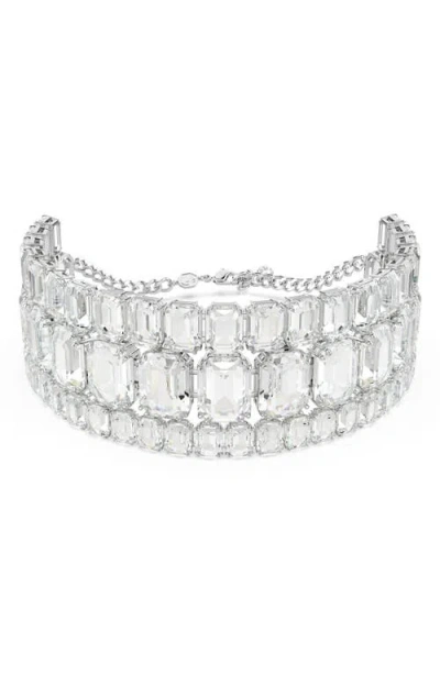 Swarovski Millenia Choker 3 Rhodium Shiny White In Silver