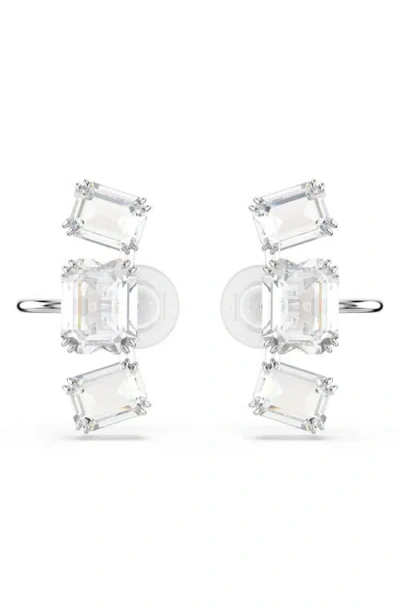 Swarovski Millenia Crystal-embellished Earrings In White/silver