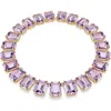 Swarovski Gold-tone Plated Purple Millenia Tennis Necklace In Purple