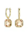 Swarovski Millenia Square Cut Gold-tone Plated Earrings In Gold