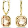 Swarovski Millenia Square Cut Gold-tone Plated Earrings In Gold