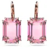 Swarovski Millenia Pink Rose Gold-tone Plated Octagon Cut Earrings In Pink