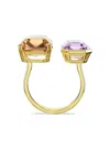 Swarovski Millenia Emerald-cut Gemstone Open Ring In Gold