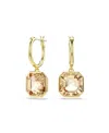 Swarovski Millenia Square Cut Gold-tone Plated Earrings In Gold